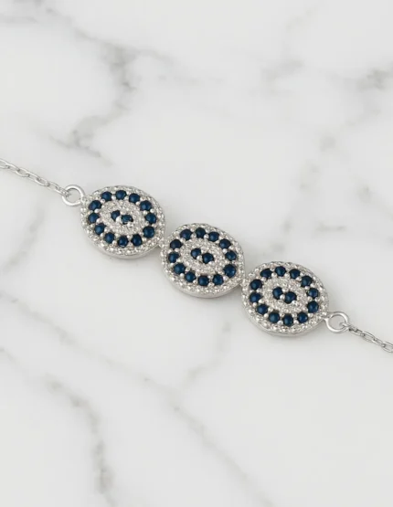 925 ayar gümüş lacivert taşlı kadın bileklik