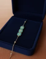 925 ayar gümüş turkuaz kadın bileklik kutuda şık sunum