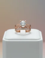 Rose Altın 925 Ayar Zirkon Taşlı Işıltılı Kadın Yüzük