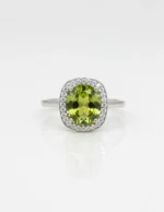 FitLiva 925 Ayar Gümüş Cushion Cut Zirkon Yüzük Kahverengi Ton