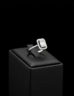 Göz Kamaştıran Baget Kesim Halo Gümüş Yüzük