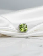 büyülü renk değiştiren minder kesim halo gümüş yüzük