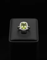 FitLiva 925 Ayar Gümüş Renk Değiştiren Zirkon Yüzük Siyah Arka Plan