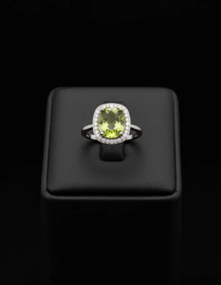 FitLiva 925 Ayar Gümüş Renk Değiştiren Zirkon Yüzük Siyah Arka Plan